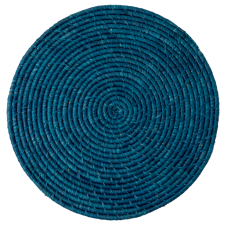 Raffia Large Round Placemat Coaster In Dark Blue By Rice DK